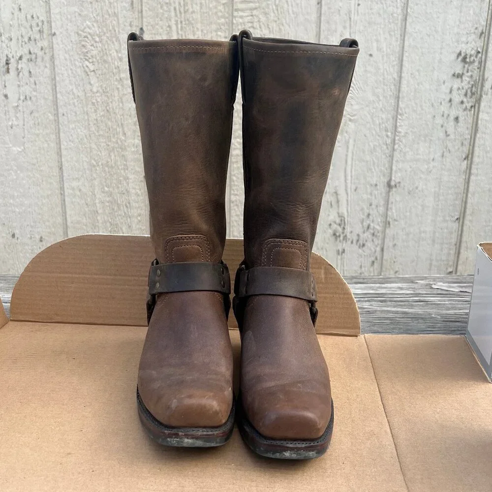 Frye Harness 12R Leather Rugged/Biker/Western Boot Tan Size 9 Lightly Used - Picture 5 of 16
